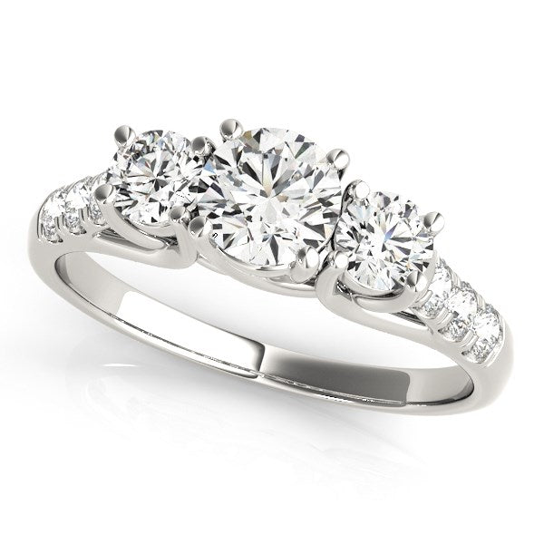 14k White Gold Trellis Set 3 Stone Round Diamond Engagement Ring (1 1/8 cttw)-rxd40649y28bt