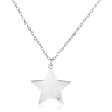 Sterling Silver 18 inch Necklace with Star Pendant with Diamond-rx66990-18
