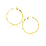 10k Yellow Gold Polished Hoop Earrings (25 mm)-rx69449