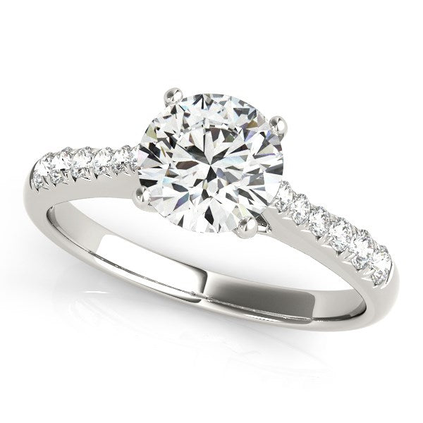 14k White Gold Round Cut Diamond Engagement Ring  (1 5/8 cttw)-rxd59758y28bt