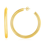 14k Yellow Gold Polished Hoop Earrings-rx16045