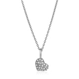 14k White Gold Necklace with Gold and Diamond Heart Pendant (1/10 cttw)-rx19663-16