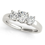 14k White Gold Timeless 3 Stone Round Diamond Engagement Ring (1 cttw)-rxd95702y28bt