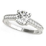 14k White Gold Round Antique Style Diamond Engagement Ring (1 1/8 cttw)-rxd64603y28bt