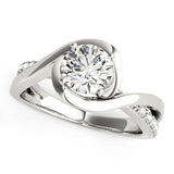 14k White Gold Split Band Round Bypass Diamond Engagement Ring (1 1/8 cttw)-rxd44704y28bt