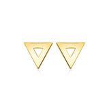 14k Yellow Gold Polished Open Triangle Post Earrings-rx84996