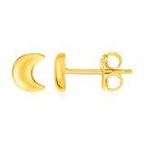14k Yellow Gold Post Earrings with Moons-rx28288