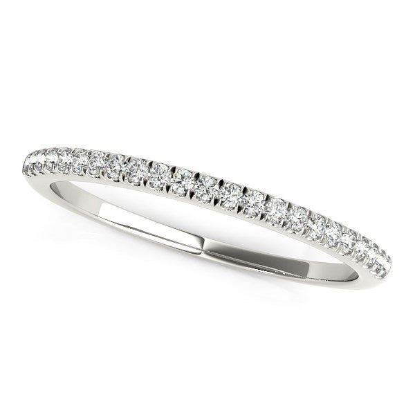 14k White Gold Scallop Style Setting Diamond Wedding Band (1/8 cttw)-rxd88700y28bt