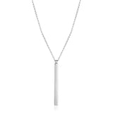 Sterling Silver 24 inch Necklace with Long Polished Bar Pendant-rx57690-24