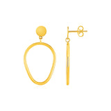 Shiny Pear Shaped Drop Earrings in 14k Yellow Gold-rx85845