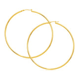 14k Yellow Gold Large Polished Hoop Earrings-rx97574