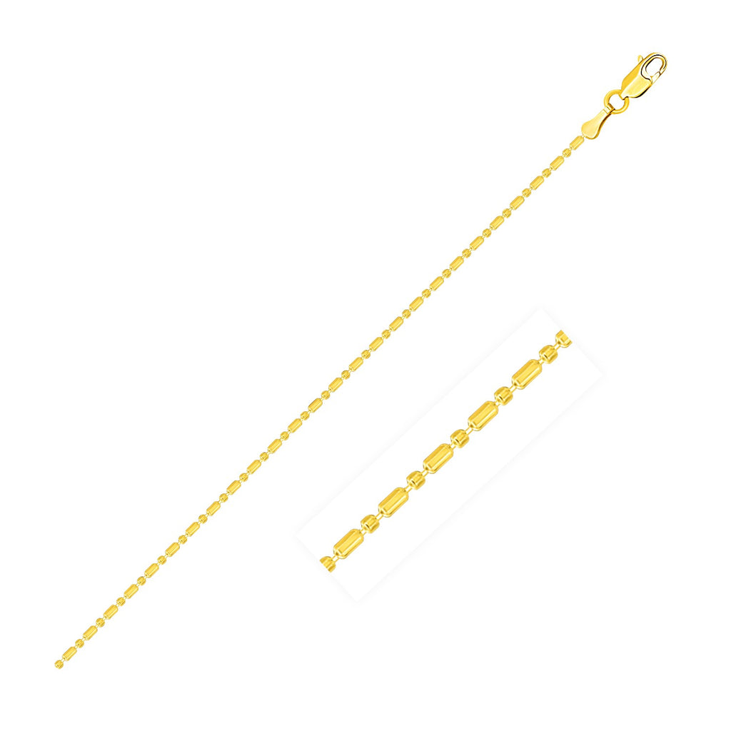 14k Yellow Gold Diamond-Cut Bead Chain 1.0mm-rx36069-16