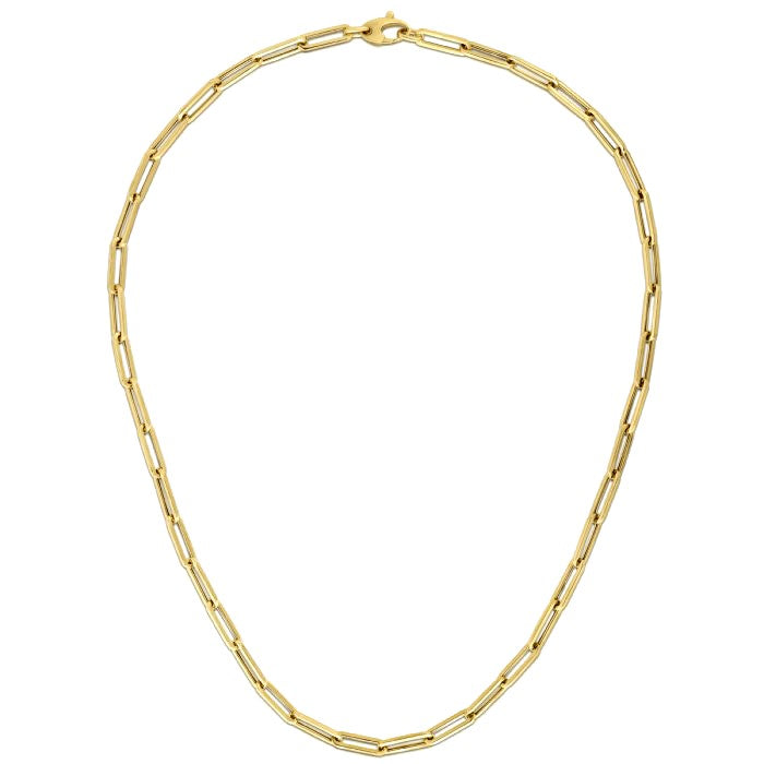 14K Yellow Gold Bold Paperclip Chain (4.2 mm)-rx98384-38