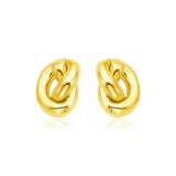14k Yellow Gold Polished Knot Earrings-rx32273