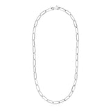 Sterling Silver Paperclip Chain Necklace-rx39361-18