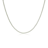 Sterling Silver 18 inch Necklace with Pale Green Cubic Zirconias-rx98786-18