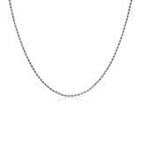 Sterling Silver 18 inch Necklace with Black Cubic Zirconias-rx78955-18
