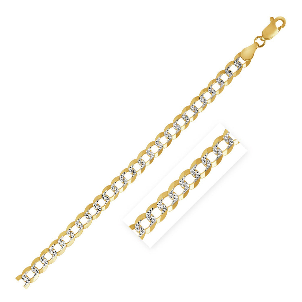3.2 mm 14k Two Tone Gold Pave Curb Chain-rx46578-18