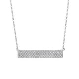 Wide Bar Necklace with Cubic Zirconia in Sterling Silver-rx63470-18
