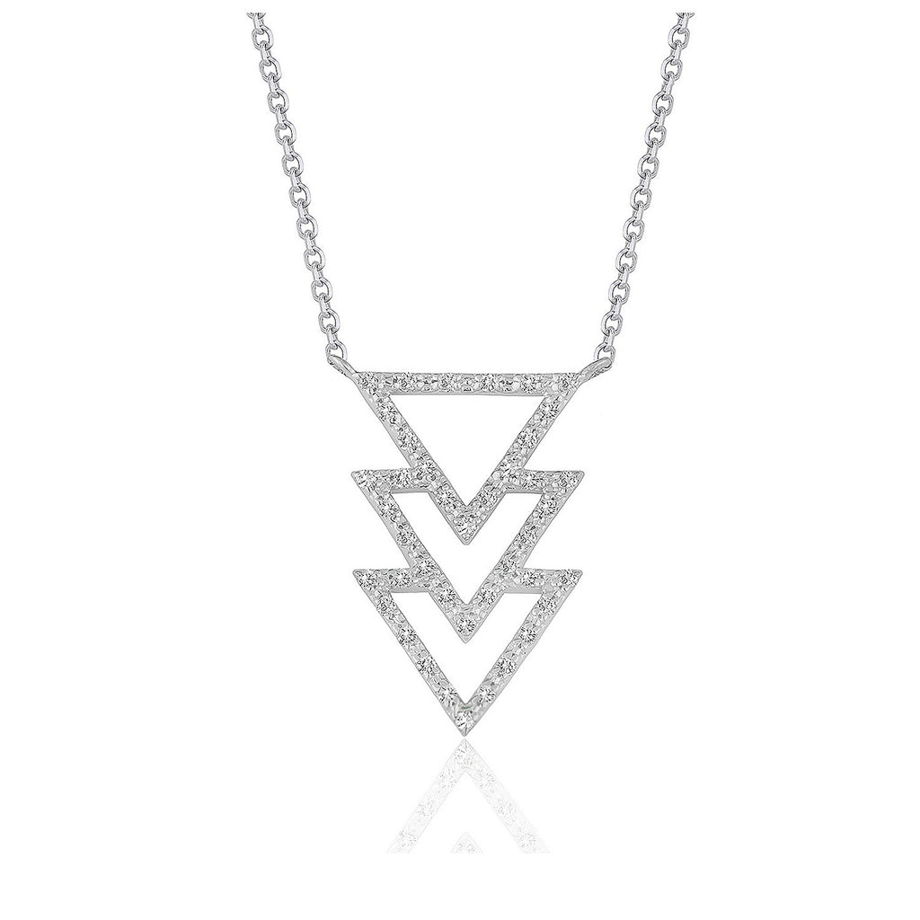 Triple Triangle Pendant with Diamonds in 14k White Gold (1/5 cttw)-rx17584-16