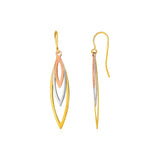 Tri-Tone Graduated Open Marquise Earrings in 10k Yellow   White   and Rose Gold-rx37804