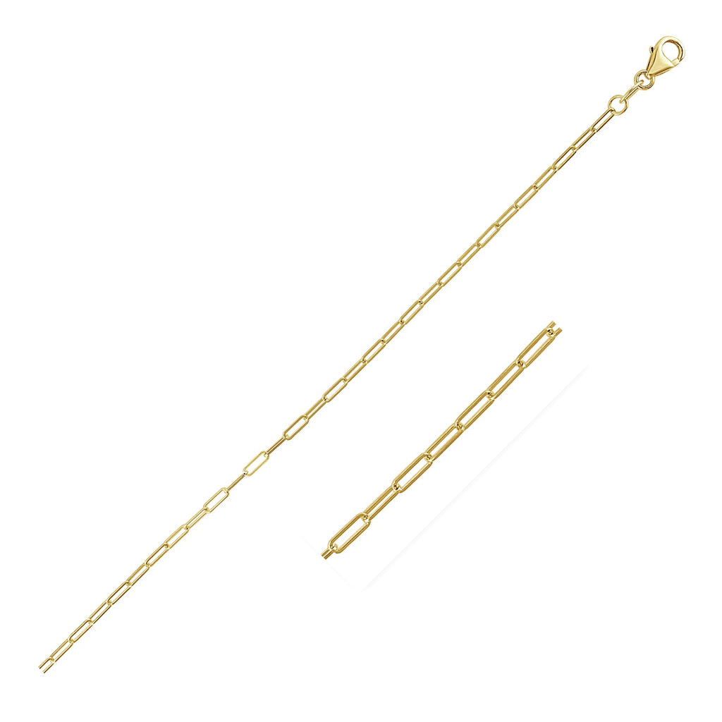14K Yellow Gold Fine Paperclip Chain (1.5mm)-rx76628-18
