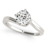 14k White Gold Bypass Style Solitaire Round Diamond Engagement Ring (1 cttw)-rxd33306y28bt