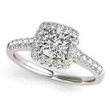 14k White Gold Square Outer Shape Round Diamond Engagement Ring (3/4 cttw)-rxd45684y28bt
