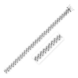 Sterling Silver Rhodium Plated Miami Cuban Chain 9.8mm-rx75649-24