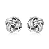 Sterling Silver Polished Love Knot Earrings-rx79657