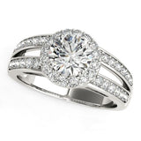 14k White Gold Round Split Shank Style Diamond Engagement Ring (1 1/2 cttw)-rxd23366y28bt