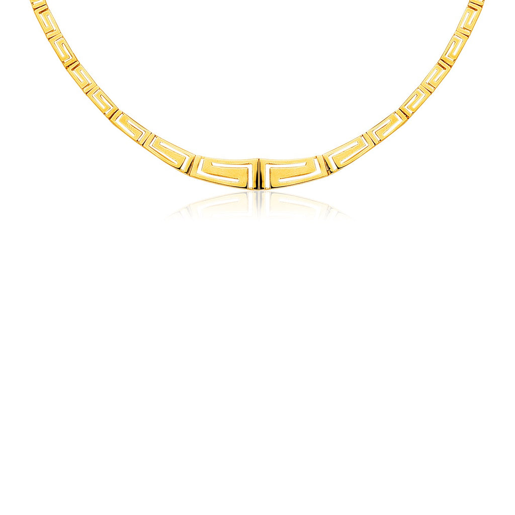 9ct Gold Greek Key Belcher Bracelet - 7.5in - G6454 | Chapelle Jewellers