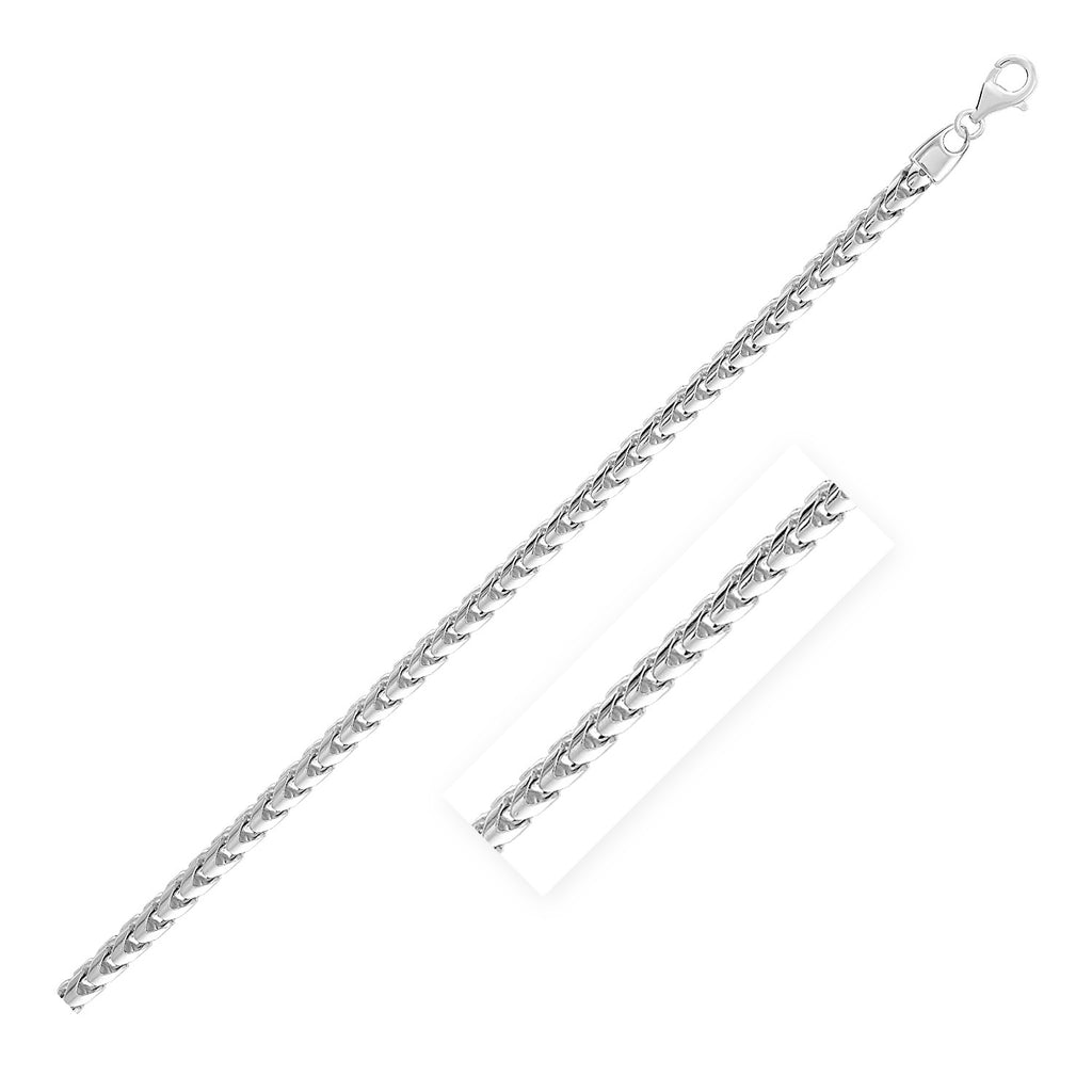 Sterling Silver Rhodium Plated Round Franco Chain 4.6mm-rx67523-24
