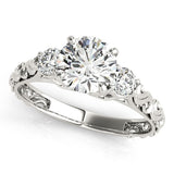 14k White Gold Antique Design 3 Stone Diamond Engagement Ring (1 3/4 cttw)-rxd73682y28bt