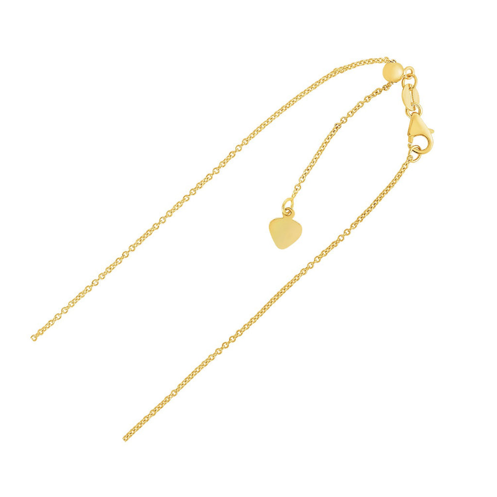 Adjustable Cable Chain in 14k Yellow Gold (1.0mm)-rx21953-22