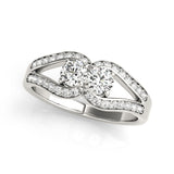 Two Stone Split Shank Design Diamond Ring in 14k White Gold (3/4 cttw)-rxd27022y28bt