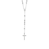 Rosary Chain and Large Bead Necklace in Sterling Silver-rx86084-26
