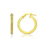 14k Two-Tone Gold Hoop Earrings with Glitter Center-rx35578