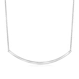 Sterling Silver Polished Curved Bar Necklace-rx35576-18
