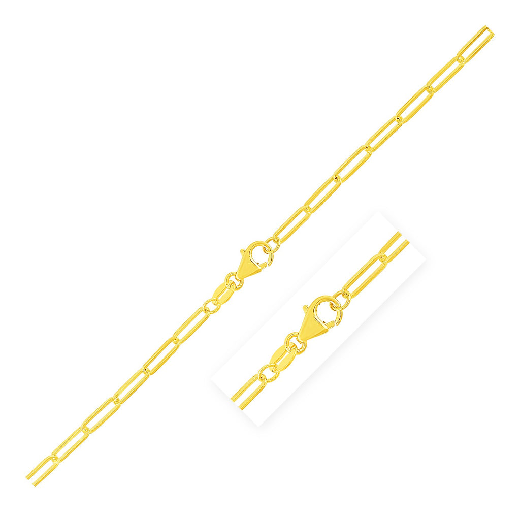 14K Yellow Gold Paperclip Chain (2.5mm)-rx56037-24
