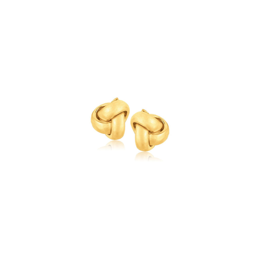 10k Yellow Gold Love Knot Stud Earrings-rx60487