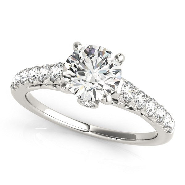 14k White Gold Scalloped Single Row Band Diamond Engagement Ring (1 3/8 cttw)-rxd36009y28bt