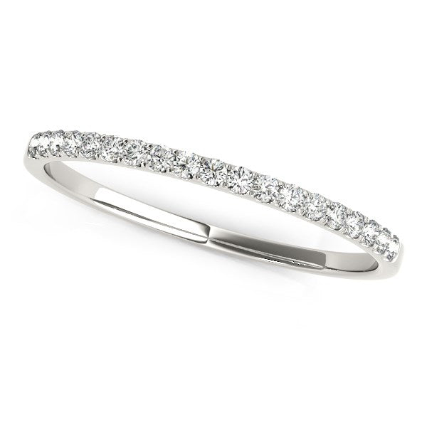 14k White Gold Pave Setting Diamond Wedding Ring (1/8 cttw)-rxd83666y28bt