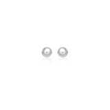 14k White Gold Spherical Stud Earrings (7.0 mm)-rx6453