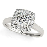 14k White Gold Square Shape Border Diamond Engagement Ring (1 1/3 cttw)-rxd44603y28bt
