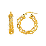 Textured Braided Hoop Earrings in 14k Yellow Gold-rx64546