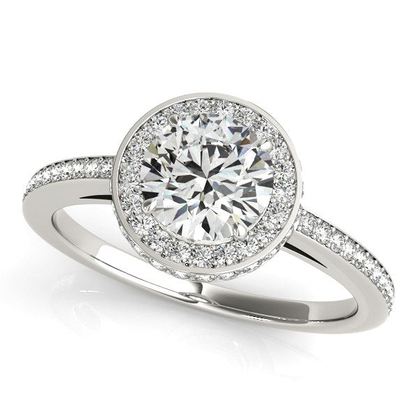 14k White Gold Round Diamond Engagement Ring with Pave Set Halo (1 1/2 cttw)-rxd99039y28bt