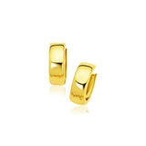 14k Yellow Gold Snuggable Hoop Earrings-rx4430