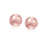 14k Rose Gold Round Faceted Style Stud Earrings-rx86966