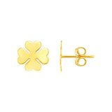 14K Yellow Gold Four Leaf Clover Earrings-rx99818